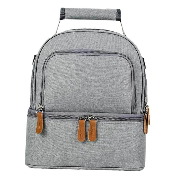 yotijay Insulated Thermal Bag Bag Work Waterproof Multifunctional Polyester Front grey
