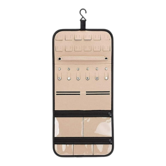 yotijay Jewelry Hanging Bag Hanging Ear Display Hanger for Travel Felt Organizer dark grey