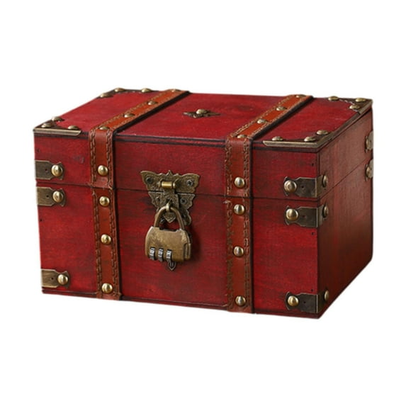 yotijay Jewelry Storage Box Treasure Chest Box for Earrings Bracelets Pendant Charms Red