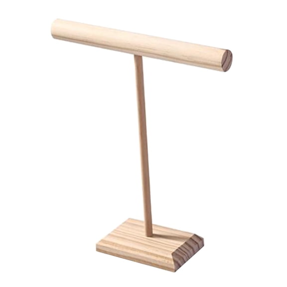yotijay Jewelry T Shape Bar Stand Necklace Holder Wooden Jewelry Rack Minimalist Dresser M