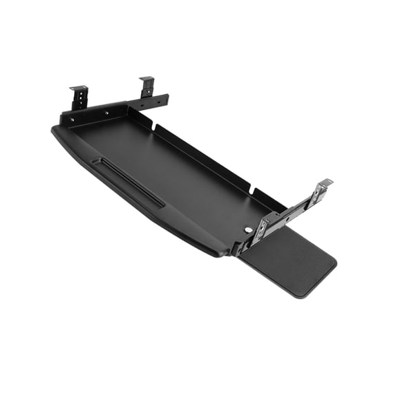yotijay Keyboard Tray Under Desk Ergonomic Pull Out Silent Slide Rail Sliding Under Desk Black w Mouse Board