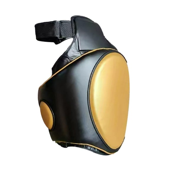 yotijay Kickboxing Thigh Pad Leg Kick Pad PU Thickened Protect Pad for Training Sparring Gold Left