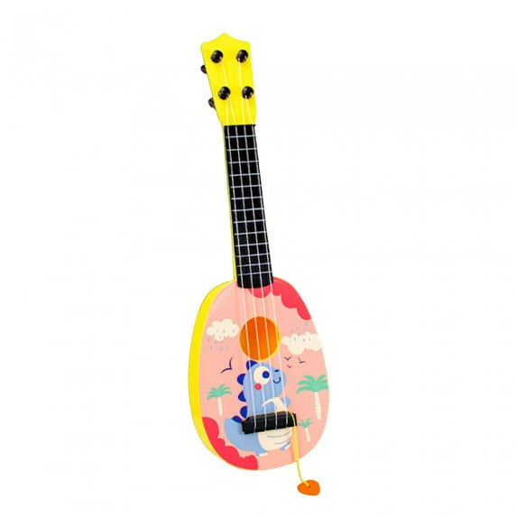 yotijay Kids Guitar Toy 4 String Mini Guitar Early Learning Ukulele Toy Educational Toys Animal Pattern