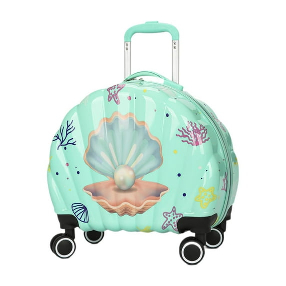 yotijay Kids Luggage Cartoon Hardside with Wheels Lightweight Festival Gift Carry on Green