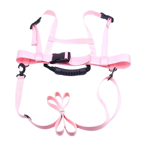 yotijay Kids Ski Snowboard Harness Halter with Handle Traction Rope Speed Control Skiing Pink