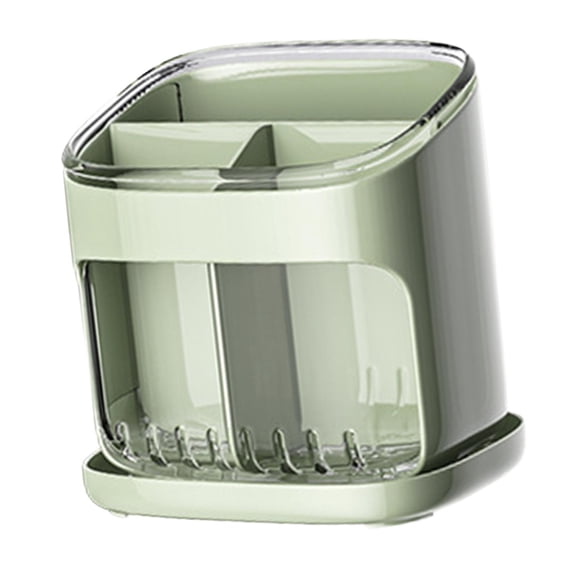 yotijay Kitchen Cutlery Storage Holder, Utensil Holder, Multifunctional, Multiple Slots, Green