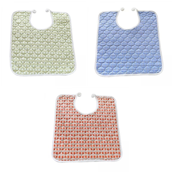yotijay Large Washable Reusable Adult Bibs Eating Aid Clothing Protectors w/ Adjustable