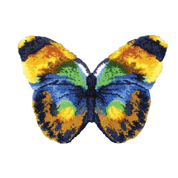 yotijay Latch Hook Rug Kit Butterfly Animal Pattern Carpet Making Kit for Home Beginners