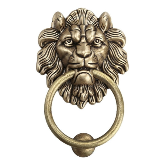 yotijay Lion Head Door Knocker Brass Decorative Front Door Knocker for Closet Office C
