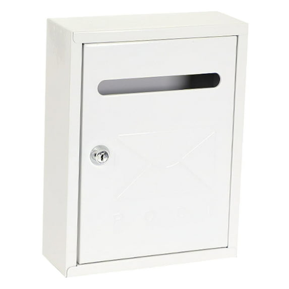 yotijay Lockable Wall Mount Mailbox, 7.8 x 3 x 10 Inches, Versatile for Mail, Envelopes, White