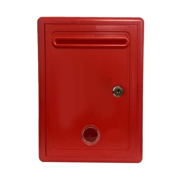 yotijay Mailbox Locking Ballot Box Wall Mounted with Window Complaint Box Red