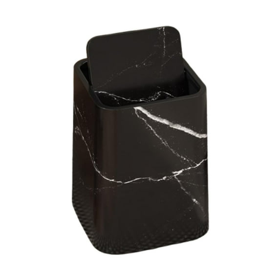 yotijay Marble Bathroom Trash Can Modern Garbage Container for Dorm Living Room Home S Black