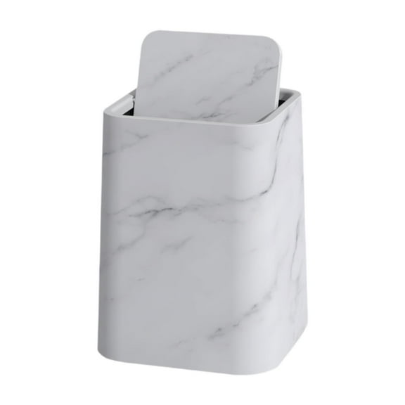 yotijay Marble Bathroom Trash Can Modern Garbage Container for Dorm Living Room Home S White