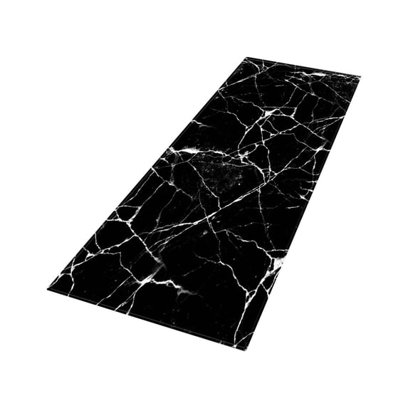 yotijay Marble Kitchen Mat Bathroom Floor Mat Carpet Area Rugs for Bathroom Living Room Black White
