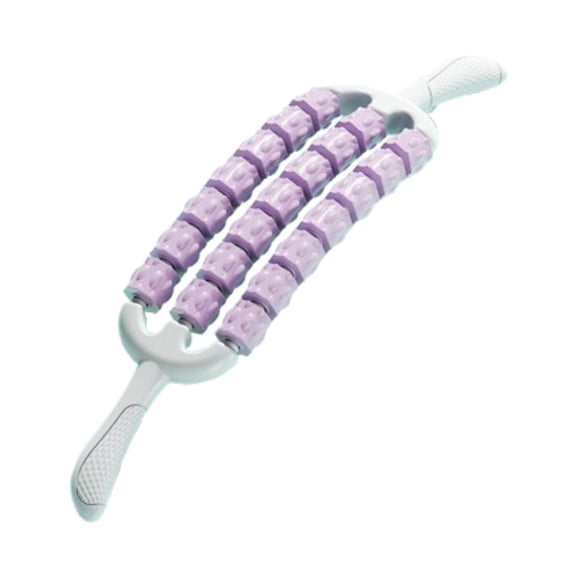 yotijay Massage Roller Stick Exercise Multipurpose Comfortable Three Row Roller Leg Yoga