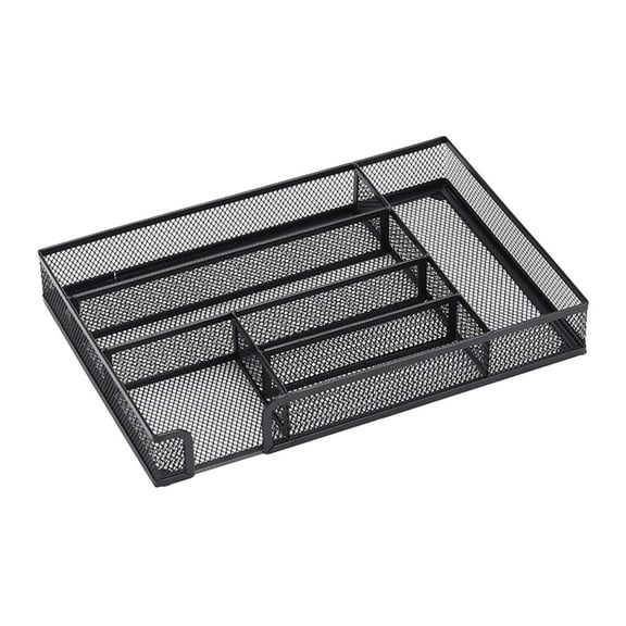 yotijay Mesh Desk Organiser Tray Non Slip Drawer Desktop Storage Stationary Supplies for black