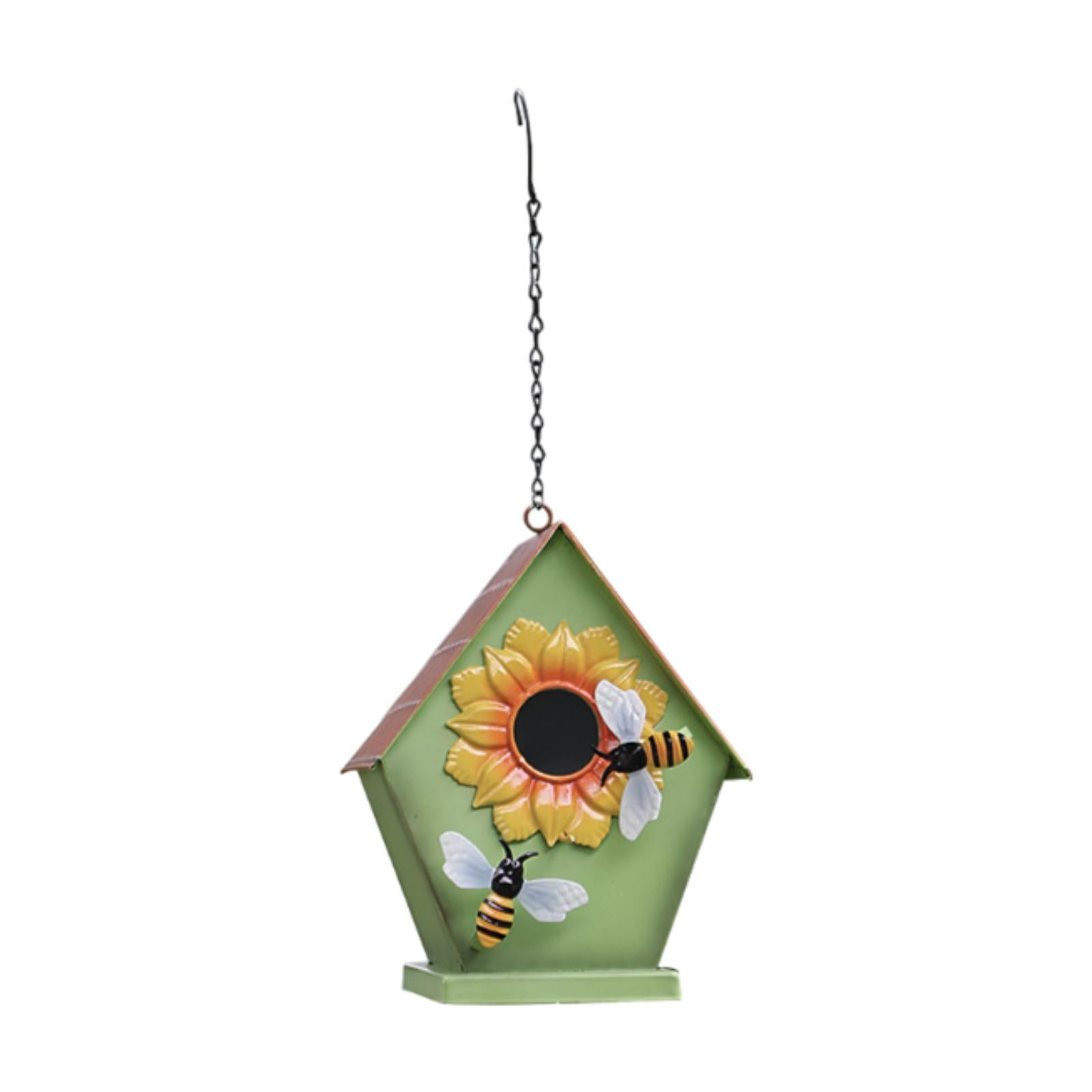 yotijay Metal Bird House Bird Hut Home Decoration Outside Shelter for