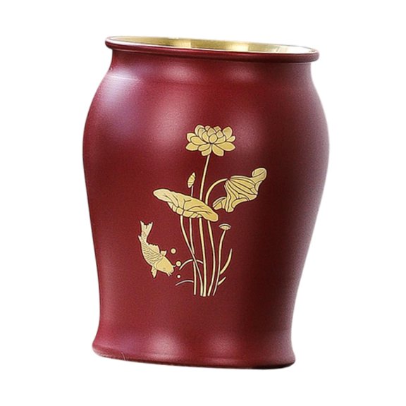yotijay Metal Pen Holder Crafts Tea Accessories Brush Holder for Office Desk Kitchen Red