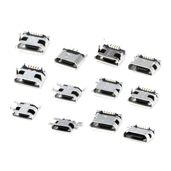 yotijay Micro USB Female Socket Connector Replacement USB Connectors for Phone - 12 12 models each 1pc