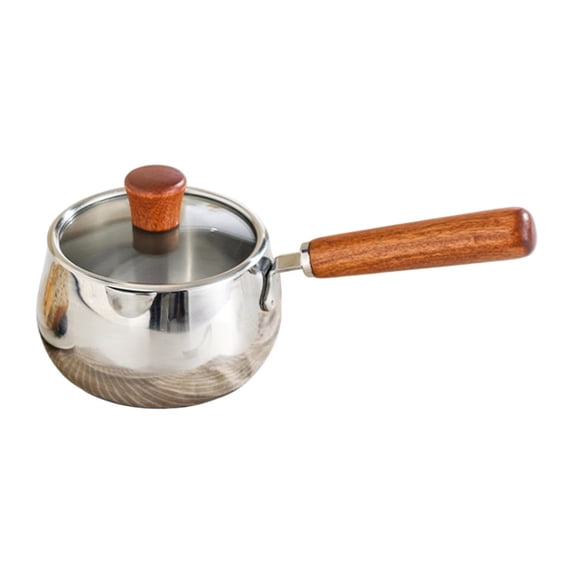 yotijay Milk Pan Cooking Boiling Pot Noodles Pasta Universal Long Handle Multifunctional with lid