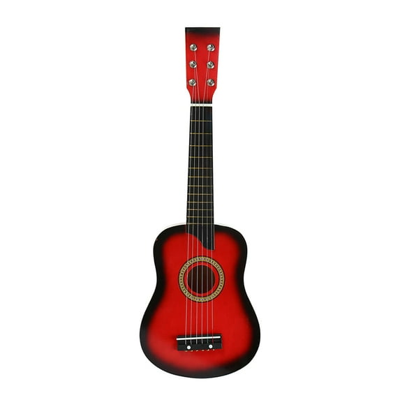yotijay Mini 25'' Kids Basswood Acoustic Guitar Musical Instrument Toy Xmas Red