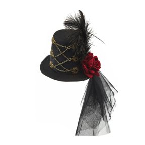 yotijay Mini Derby Hat Hat with Clip Textured Fascinator Hat Lightweight for Halloween