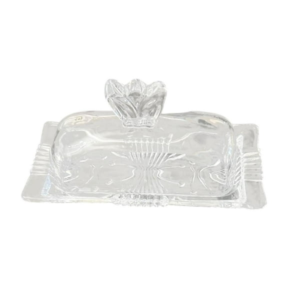 yotijay Multipurpose Preserving Serving Dessert Tray Bowl, Butter Container with Cover, Dustproof Glass Butter Dish for Wedding Home
