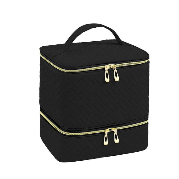 yotijay Nail Organizer Bag Holds 30 Bottles and Nail Lamp, Nail Holder, Nail Art Storage black