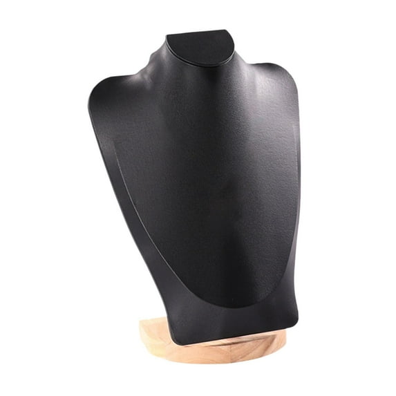 yotijay Necklace Display Chain Bust Stand Holder Long Necklaces Pendant Decorate Pendant 30 cm Black PU