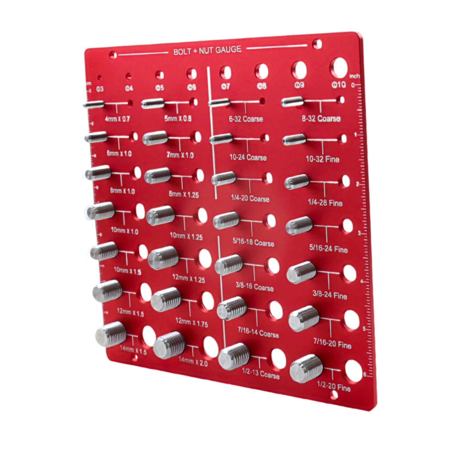 yotijay Nut and Bolt Thread Checker, Red Color, Identification Bolts ...