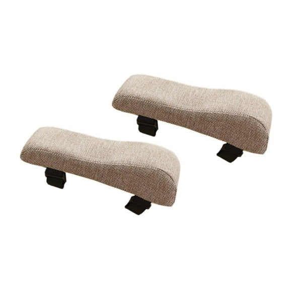yotijay Office Chair Armrest Pads Arm Rest Cushion Non Slip Cotton Linen for Home Office Elbow Support Pillow Computer Chair Arm Pads Beige Coffee
