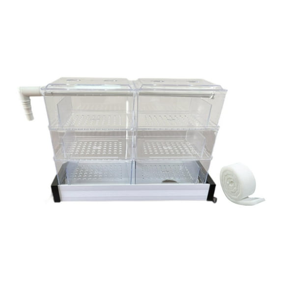 yotijay Overflow Box for Aquarium 3 Layer Top Mounted Drip Tray Overflow Pipe 6 Boxes