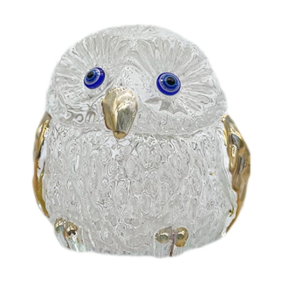 yotijay Owl Statue Art Crafts Gift Modern Owl Figurine for Entryway Garden Fireplace Clear