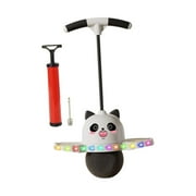 yotijay Panda Shape Pogo Ball with Handle with Colorful Light Balance Board Exercise White