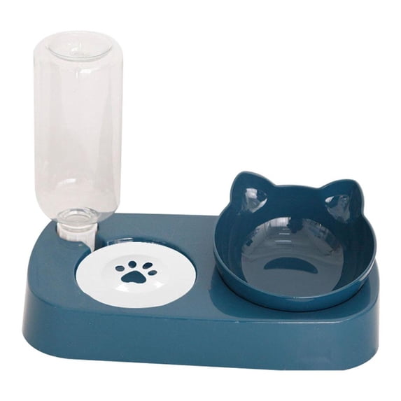 yotijay Pet Bowl Dog Cat Food Water Bowl Pet Dishes, Pet Feeder Pet Feeding Bowl Pet Food Feeder for Cats or Small Dogs - Bowls Double Blue
