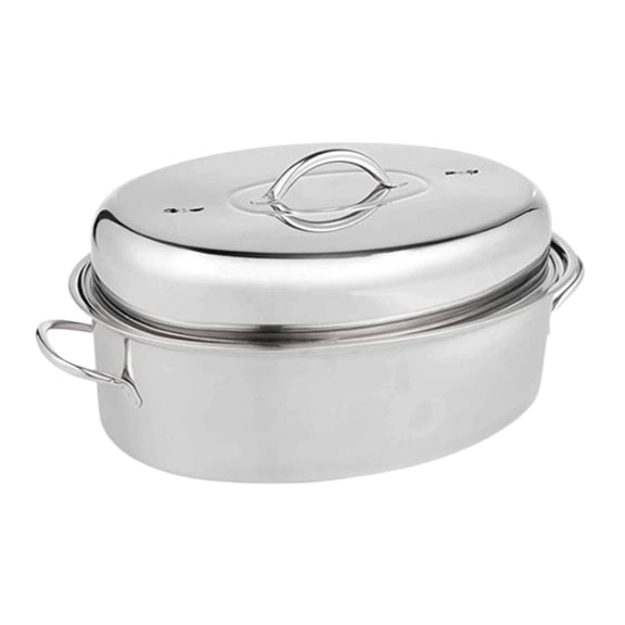 yotijay Poacher Roasting Pan 16in Comfortable Handle Sturdy Easy to Clean Practical B