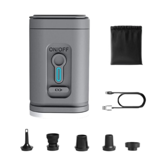 yotijay Portable Air Pump Inflator Deflator Tool Quick Inflate Deflate Air Mattress Pump Grey