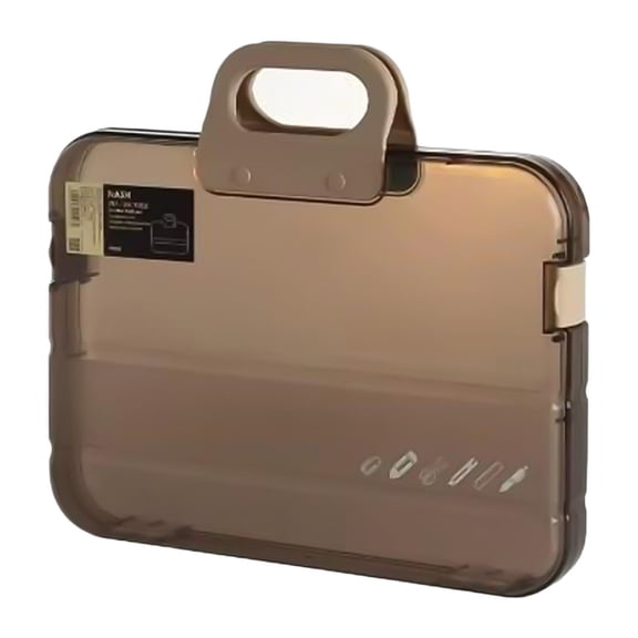 yotijay Portable files Organizer A4 Document Box Multipurpose Accessories with Snaps Brown
