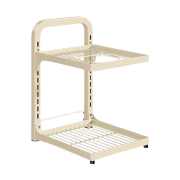 yotijay Pot Pan Rack Pan Storage Stand Carbon Steel Kitchen Organizer Standing Pot Rack 2 Tier