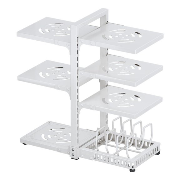 yotijay Pot and Pan Organizer Rack, 7 Tier Pots Pans Organizer, Cookware Stand Kitchen Cabinet Storage for Home, Bathroom Dining Room