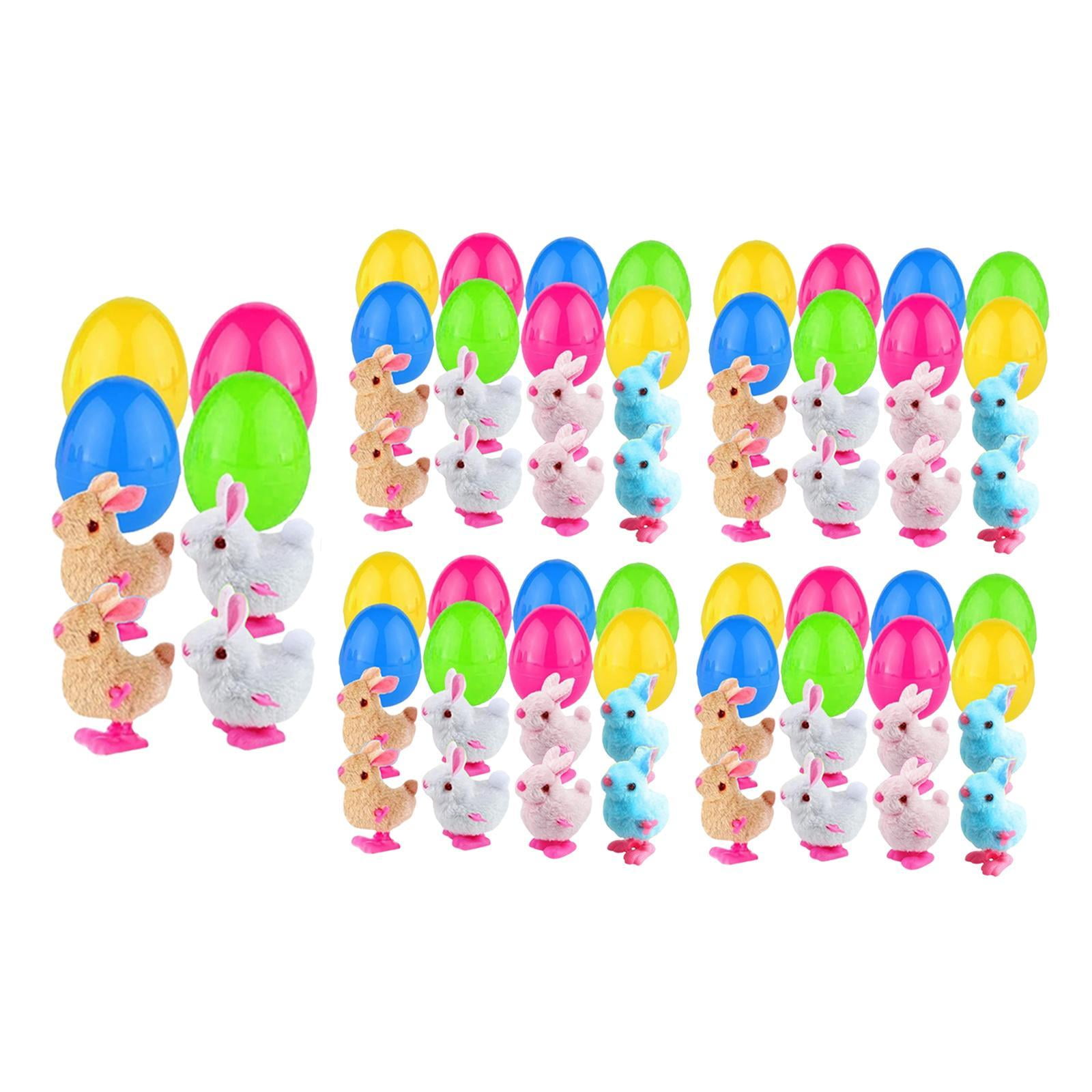 yotijay Prefilled Easter Eggs with Bunny Toys,Basket Stuffers Fillers Gift,Kids Party Favors,Easter Eggs Filled with Bunny Toys , set of 36