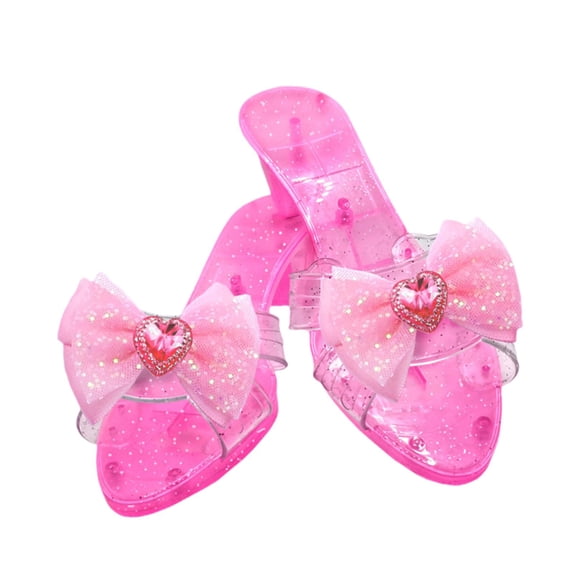 yotijay Princess Shoes Decor Jelly Sandals for Themed Party Role Play Children's Day Pink