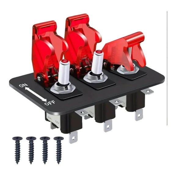 yotijay Racing Car Ignition Switch Panel LED Toggle Switch Panel Toggle Switch Panel Red