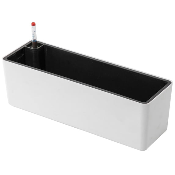 yotijay Rectangle Self Watering Planter Window Box for Indoor Plants Windowsill Home White