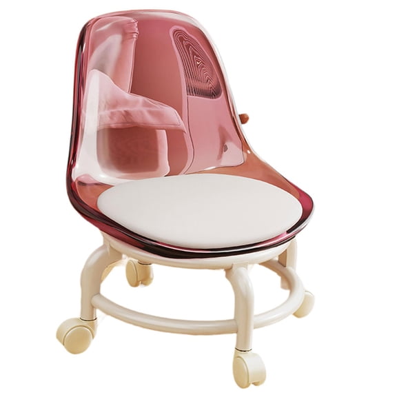yotijay Roller Seat Low Rolling Stool Rolling Seat Shoe Changing Pedicure Stool for Home Pink