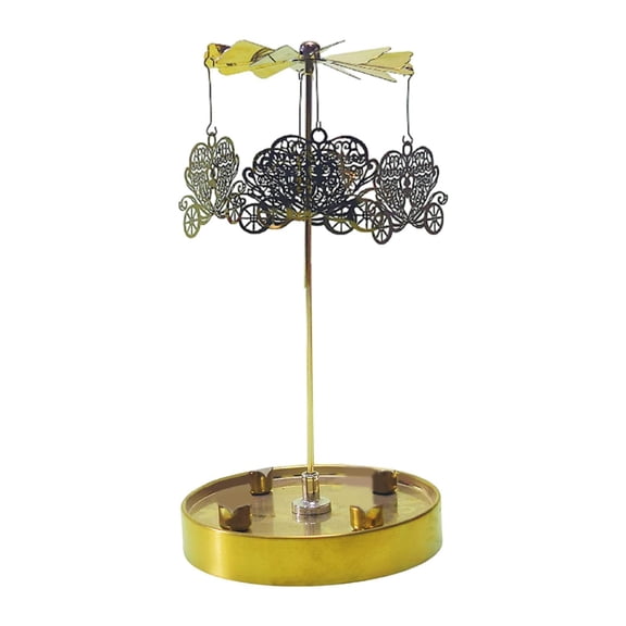 yotijay Rotating Candle Holder Table Centerpiece Party Table Decor Rotary Pillar Candles Pumpkin carriage