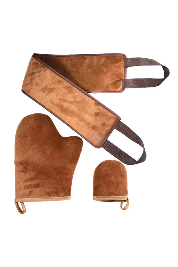 Self Tanning Velvet Back & Body Applicator Lotion Cream Mousse Gloves Brown
