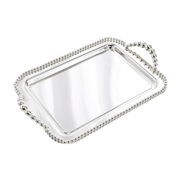 yotijay Serving Tray Luxury Multifunction Decorative Tray for Bathroom Party Bedroom Argent