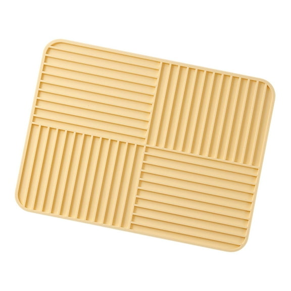 yotijay Silicone Dish Mat Cutting Board Anti Slip Pad for Tableware Pots Dorm Yellow