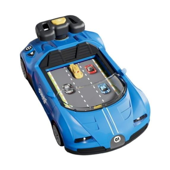 yotijay Simulated Driving Race Car Game Musical Steering Wheel Toy for Kids Toddlers blue